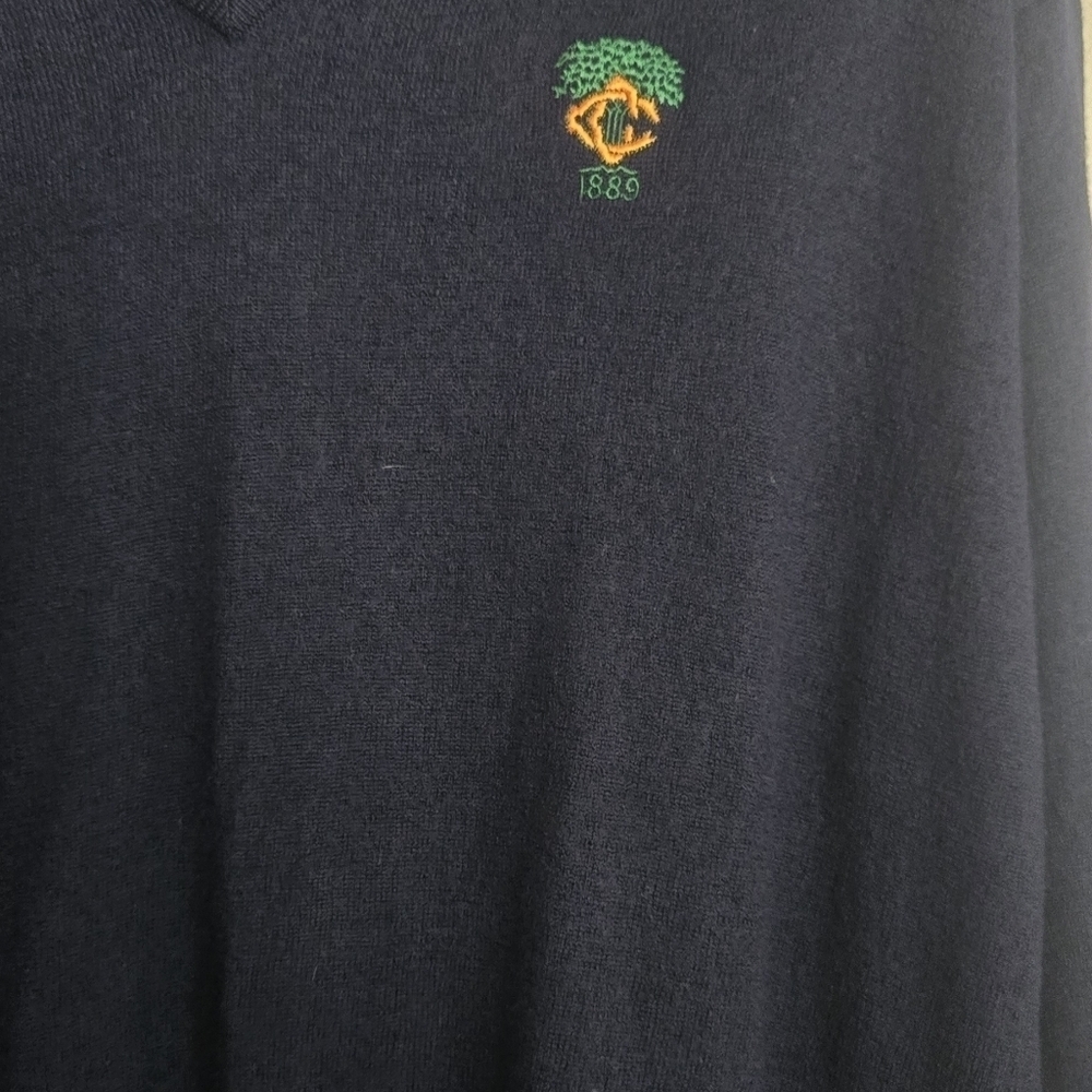 Peter Millar Merino Wool Dark Navy Blue XXL Long Sleeve Golf Sweater - Picture 8 of 8
